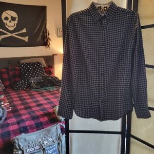 BLACK AND GRAY PLAID FLANNEL GOODFELLOW &CO